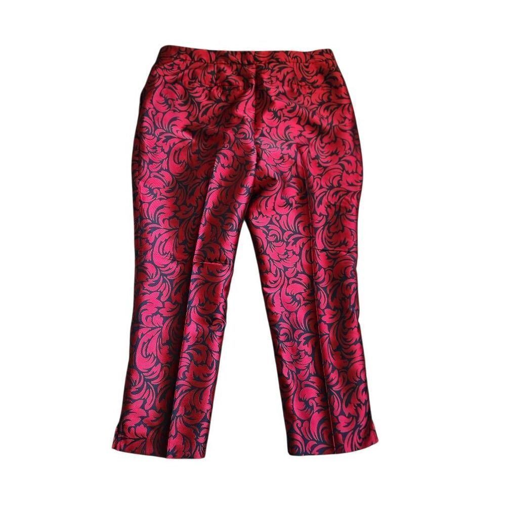 Kate Spade Pants Ankle Womens 16 High Rise Flourish Swirl Brocade Dressy Careerw - Picture 5 of 7